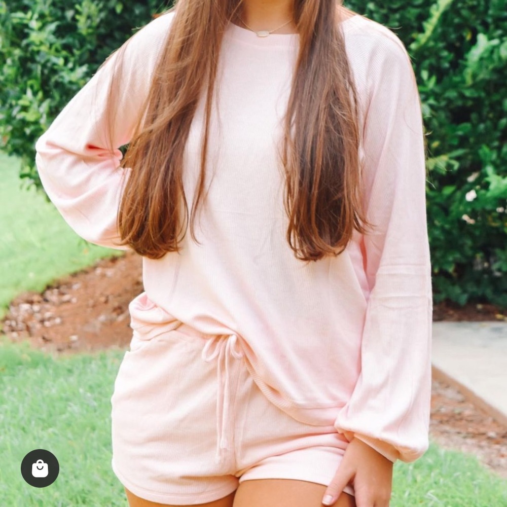 Two piece pink pajama set